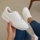 Tênis Vizzano Casual Feminino Plataforma Branco Liso 1389.101 Original