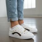 Tênis Vizzano Casual Original Detalhes Estiloso - Branco Cor:BrancoTamanho:37