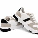 Tênis Vizzano Feminino Casual Branco com Detalhes Bege e Preto