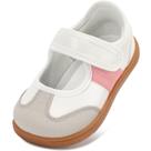 Tênis WIDE TOE BOX para meninas Mary Jane, brancos, rosa 8