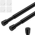 Tension Rods AIZESI de 26-39 polegadas ajustáveis pretas, pacote com 2