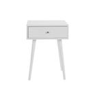 Terapia de decoração de mesa lateral com design moderno com 1 gaveta branca Terapia de decoração de mesa lateral com design moderno com 1 gaveta branca