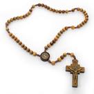 Terço da Intercessão São Bento Madeira 10mm Imbuia