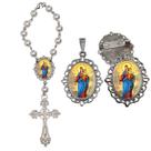 Terço de Carro Nossa Senhora Auxiliadora com Broche e Relicario Lembrancinha Religiosa Terços Qualidade Catolico