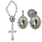 Terço de Carro Nossa Senhora da Conceição com Broche e Relicario Lembrancinha Religiosa Terços Qualidade Catolico
