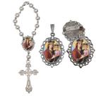 Terço de Carro Nossa Senhora da Saude com Broche e Relicario Lembrancinha Religiosa Terços Qualidade Catolico