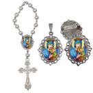 Terço de Carro Nossa Senhora Perpetuo Socorro com Broche e Relicario Lembrancinha Religiosa Terços Qualidade Catolico