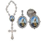 Terço de Carro Santa Catarina de Sena com Broche e Relicario Lembrancinha Religiosa Terços Qualidade Catolico