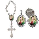 Terço de Carro Santa Luzia com Broche e Relicario Lembrancinha Religiosa Terços Qualidade Catolico