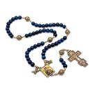 Terço de Madeira Azul com Cordão 8mm - Nossa Senhora do Perpétuo Socorro com Cruz Prata Terço de Madeira Azul com Cordão 8mm - Nossa Senhora do Perpétuo Socorro com Cruz Prata