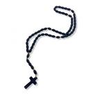 Terço de Madeira Com Crucifixo Preto Conta 8MM