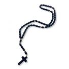 Terço de Madeira Com Crucifixo Preto Conta 8MM