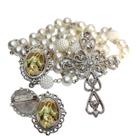 Terço de Noiva de Luxo Arabesco com Broche de Lapela Anjo da Guarda Qualidade Resinado Alto Padrão Premium Casamento Ca Terço de Noiva de Luxo Arabesco com Broche de Lapela Anjo da Guarda Qualidade Resinado Alto Padrão Premium Casamento Ca