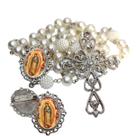 Terço de Noiva de Luxo Arabesco com Broche de Lapela Nossa Senhora de Guadalupe Qualidade Resinado Alto Padrão Premium