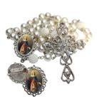 Terço de Noiva de Luxo Arabesco com Broche de Lapela Santa Ana Qualidade Resinado Alto Padrão Premium Casamento Catolic