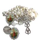 Terço de Noiva de Luxo Arabesco com Broche de Lapela Santa Helena Qualidade Resinado Alto Padrão Premium Casamento Cato