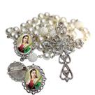 Terço de Noiva de Luxo Arabesco com Broche de Lapela Santa Luzia Qualidade Resinado Alto Padrão Premium Casamento Catol Terço de Noiva de Luxo Arabesco com Broche de Lapela Santa Luzia Qualidade Resinado Alto Padrão Premium Casamento Catol