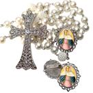 Terço de Noiva de Luxo Cravejado com Broche de Lapela Nossa Senhora das Lagrimas Qualidade Resinado Alto Padrão Premiu Terço de Noiva de Luxo Cravejado com Broche de Lapela Nossa Senhora das Lagrimas Qualidade Resinado Alto Padrão Premiu