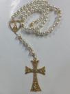Terço de noiva de Nossa Senhora Aparecida com Strass - dourado