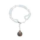 Terço de Pulso de Nossa Senhora Das Lágrimas - Cristal - Branco Terço de Pulso de Nossa Senhora Das Lágrimas - Cristal - Branco