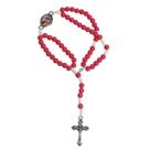 Terço De Pulso Sagrado Coração De Jesus e Maria - Vermelho