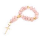 Terço Decorativo Nossa Senhora Aparecida Pedra Quartzo Rosa