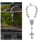 Terço Dezena Retrovisor Carro Nossa Senhora Aparecida São Cristovão Botão De Rosas