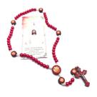 Terço Do Espirito Santo Pérola Vermelho Com Folheto De Oração