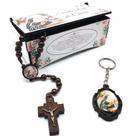 Terço E Chaveiro Santa Rita De Cássia Com Caixinha Personalizada
