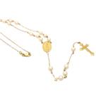 Terço em Ouro 18k com 17 Perola Nossa Senhora das Graças e Cruz 45cm k7 Terço em Ouro 18k com 17 Perola Nossa Senhora das Graças e Cruz 45cm k7