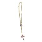 TERCO G APARECIDA COM STRASS E PEROLA CREME 34cm