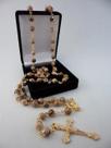 Terço jaspe leopardo 6mm - folh. ouro