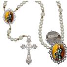 Terço Luxo com Broche Santa Joana D Arc Especial Resinado Orações Casamento Noiva e Noivo Terço Luxo com Broche Santa Joana D Arc Especial Resinado Orações Casamento Noiva e Noivo