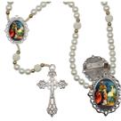 Terço Luxo com Broche Tres Reis Magos Especial Resinado Orações Casamento Noiva e Noivo