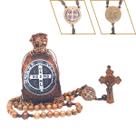 Terço Madeira Medalha de São Bento No Saquinho Estampado