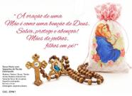 Terço maria com saquinho de tecido estampado