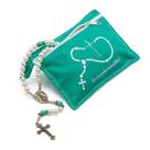 Terço N. Sra. de Fátima 8mm + bolsa vd / perol. - R9641