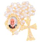 Terço Noiva Personalizado Com Foto Cruz Folheado A Ouro 18k
