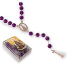 Terço Nossa Senhora Aparecida Pescoço com Caixa Roxo 57cm