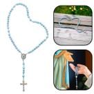 Terço Nossa Senhora das Graças Cristal Azul 6 mm