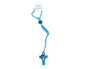 Terço pulseira infantil azul católico aparecida cruz jesus