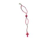 Terço pulseira infantil rosa católico aparecida cruz jesus