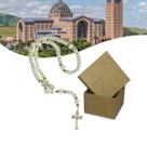 Terço Religioso Catolico Perola Creme Com Caixa Mdf Mãe Terço Religioso Catolico Perola Creme Com Caixa Mdf Mãe