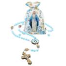 Terço Rosário Nossa Senhora das Graças Resina Azul Saquinho Estampado