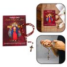 Terço Santas Chagas de Jesus Madeira 8 mm com Folheto de Oração