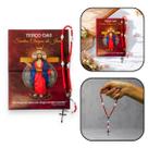 Terço Santas Chagas de Jesus Resina 6 mm com Folheto de Oração