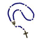 Terço São Miguel Arcanjo Conta Azul cintilante ARL7361