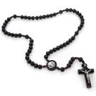 Terço São Padre Pio de Pietrelcina Madeira 10mm Preto