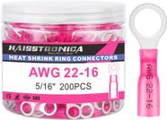Terminais de anel termorretrátil haisstronica 200PCS AWG 22-16
