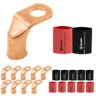 Terminais de bateria SELTERM 1/0 AWG 90 dobrados com tubo termorretrátil